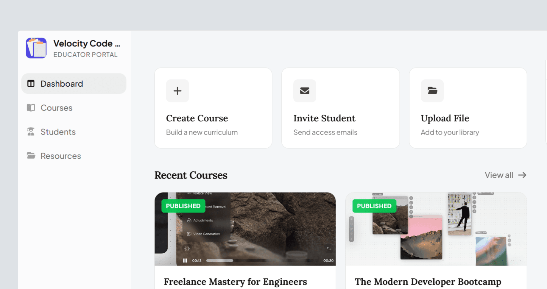 Academia Dashboard Overview